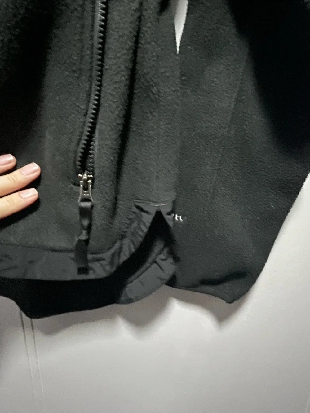 The North Face Black Hooded Fleece Jacket with Chest Pocket